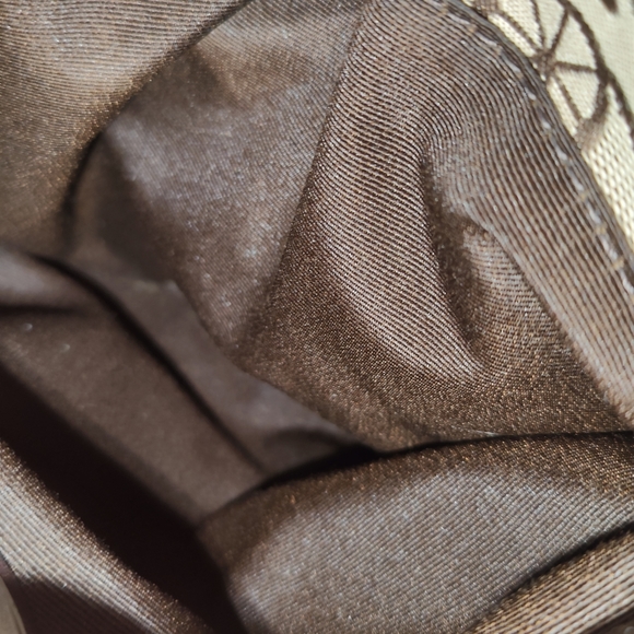 Coach Horse and Carriage Stagecoach Signature Purse cream and brown canvas - Picture 3 of 14